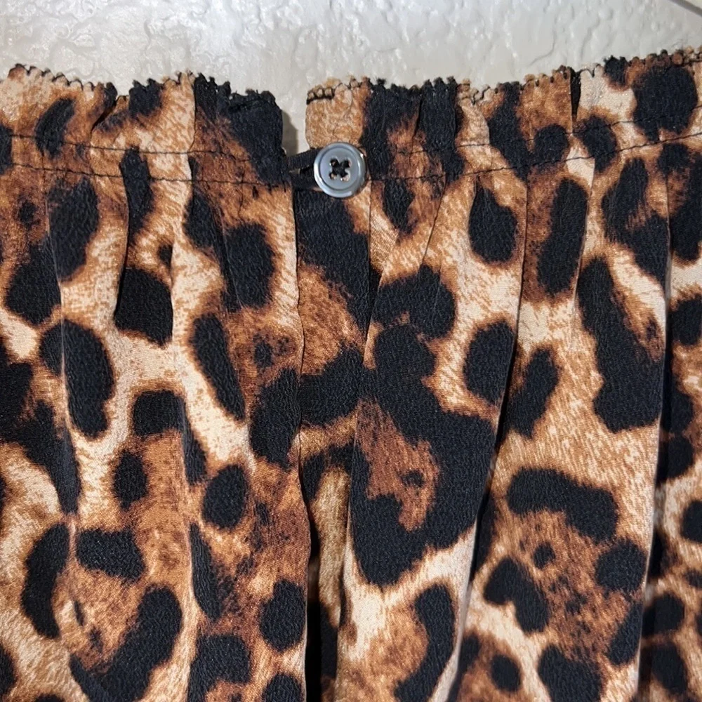 Joie Silk Animal Print Leopard Flutter Sleeve Top Size S